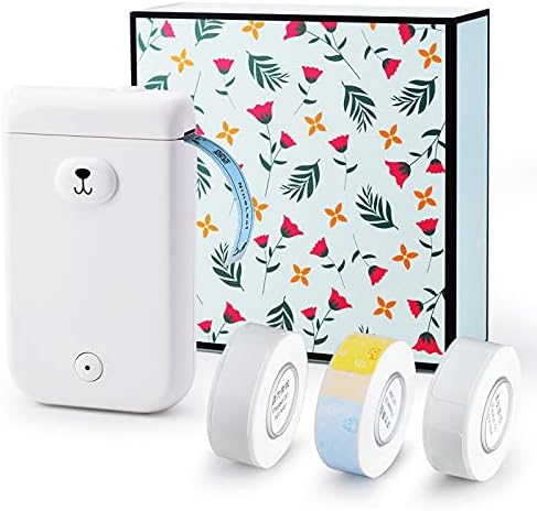 NineLeaf D30S Label Maker Machine with 3 Roll Paper Tape, Portable Bluetooth Small Label Printer, Wireless Mini Thermal Bear Label Name Price Tag ...
