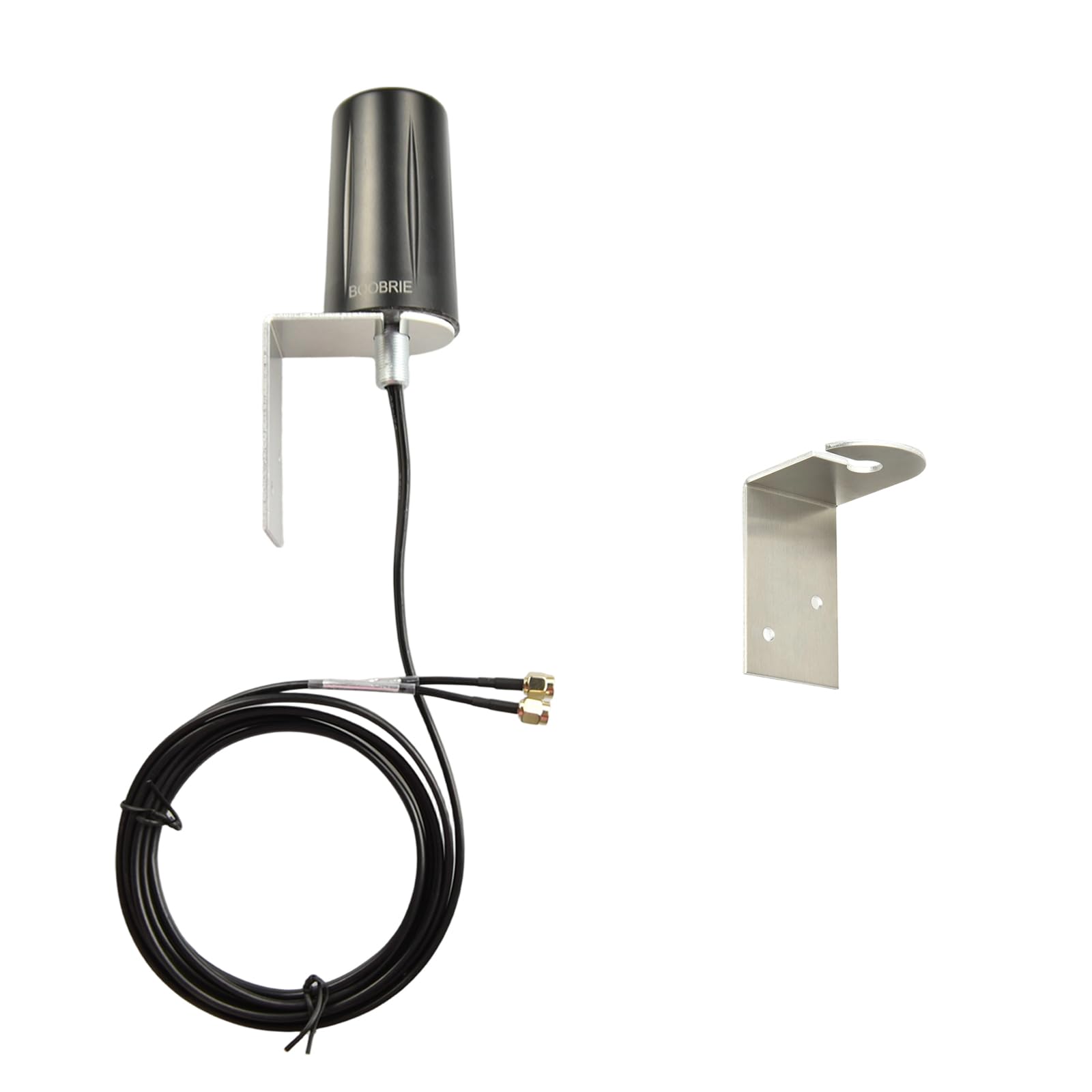 Antenna da Cabinet BOOBRIE 4G+2.4G Dual Band Alto Guadagno (700-3800MHz) Impermeabile con 2 Cavi RG174 2M e Connettore SMA - per IoT/Colonnine di Ricarica Smart/Reti Esterne