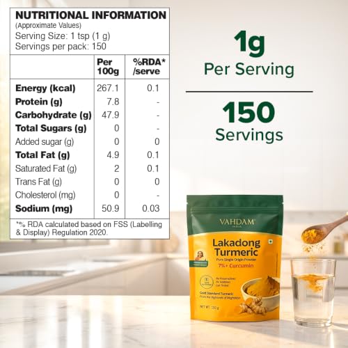 Image of VAHDAM Lakadong Turmeric Powder | 7%+ Curcumin | 100g | Sourced from Meghalaya