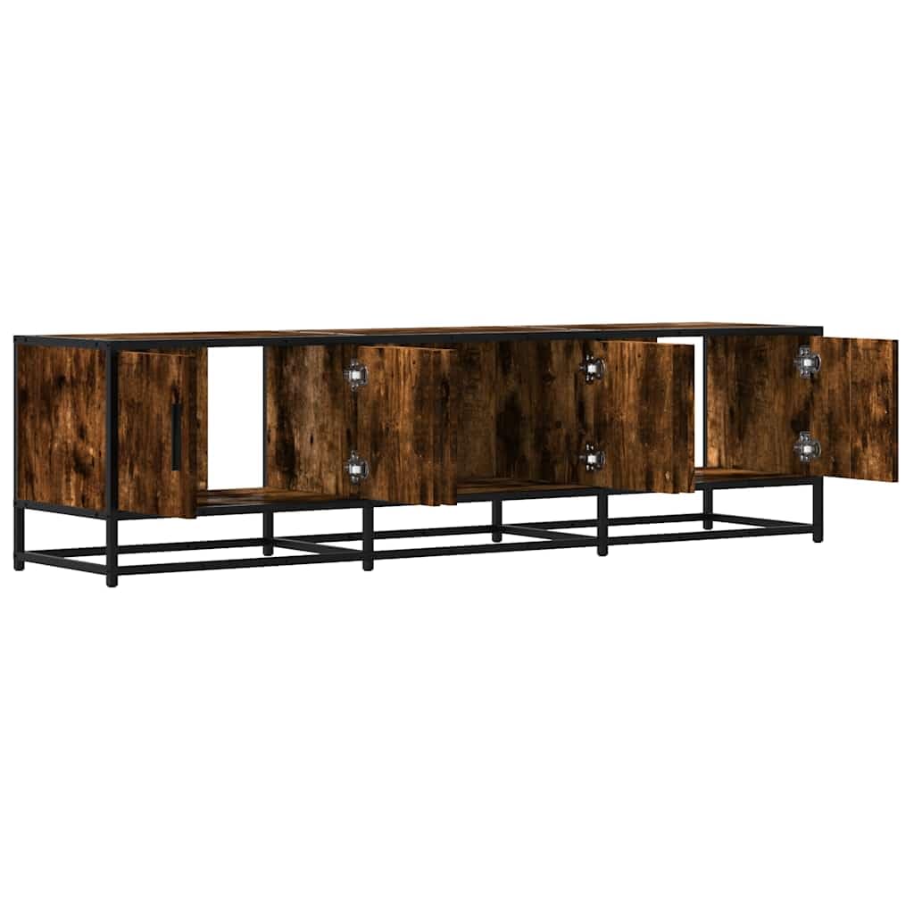 vidaXL Mobile TV Rovere Fumo 150x35x41 cm in Truciolato e Metallo, Supporto TV, Mobile HiFi, consolle TV, credenza TV, Mobile dispositivi multimediali