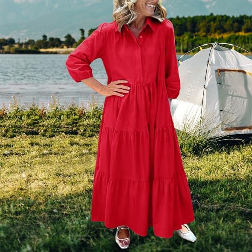 Robe chemise décontractée à jupe bouffante et coupe fluide aérienne - 2
