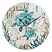 Bolaz Silent Non Ticking Round Wall Clock, Vintage Ocean Sea Turtle Starfish Map Home Decor Battery Operated for Living Room, Kitchen, Bedroom