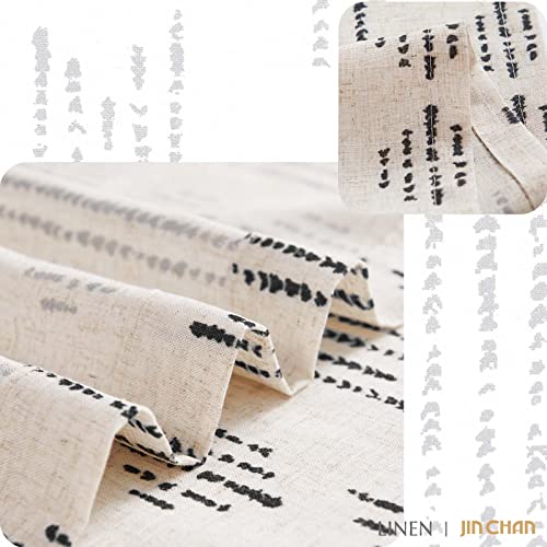 Jinchan JCDYMMQLGMB-2636C03 Boho Kitchen Curtains Linen Tier Curtains 36 Inch Bohemian Cafe Curtains Striped Curtains Farmhouse For Bathroom Rv 2 Panels Black thumb #7