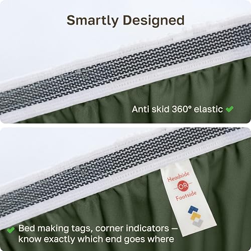 Image of California Design Den 100% Organic Cotton Fitted Sheet Queen, Olive Green