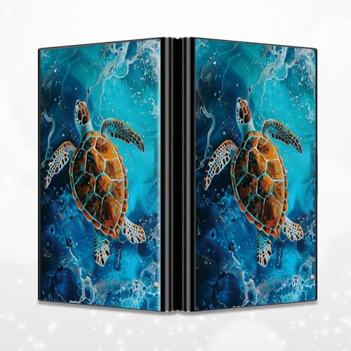 Slim Credit Card Holder, Blue Ocean Turtle RFID Blocking Metal Wallet for Men & Women, Aluminum Minimalist Hard Case Pocket-Sized Business Cards Organizer (Fits Up to 10 Cards)4