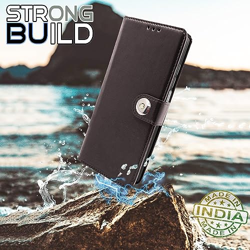 Image of Pikkme Mi Redmi 12 5G / Poco M6 Pro 5G Flip Cover Leather Finish | Inside TPU | Wallet Stand and Shock Proof | Button Flip Case for Mi Redmi 12 5G / Poco M6 Pro 5G (Coffee)