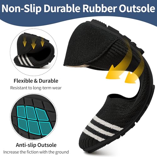 Image of Reimferce Women Comfortable Casual Flats: Lightweight & Anti-Slip for Outdoor Walking - Soft Insole & Breathable Knit for Confidence - Women 25-45