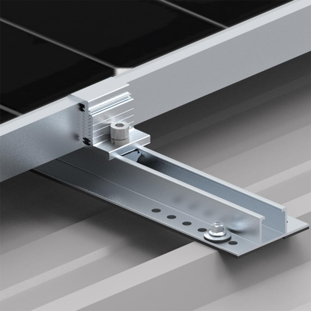 Solarmodul Halterung Trapezblech Solar Panel Mounting Brackets Kit Photovoltaic Trapezoidal Sheet Dachhalterungen Rail for 2 Solar Panels W70*H22*L380mm
