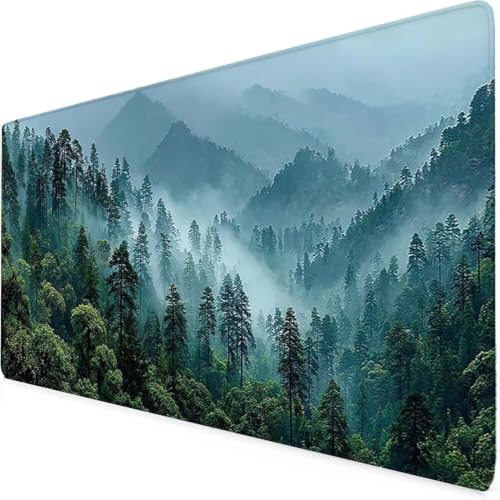 Tapis de souris XXL vert motif arbre 1200x600mm avec base antidérapante