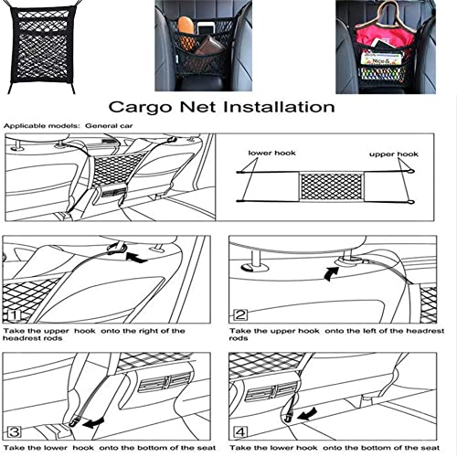FALCALE Dykeson Upgraded 3-Layer Pet Barrier Dog Car Net Barrier With Auto Safety Mesh Organizer Baby Stretchable Storage Bag Universal For Cars,Suvs-Easy Install,Safer To Drive With Children And Pets 6 51jTUrOw4KL