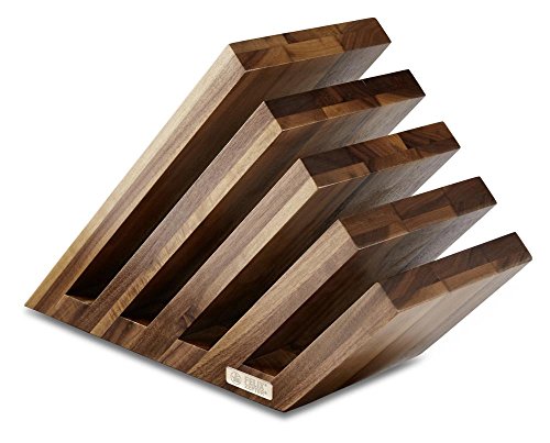 Felix Solingen 909500 Magnetic Knife Block - Solid Walnut - Unequipped - 4 Compartments up to 10 Knives