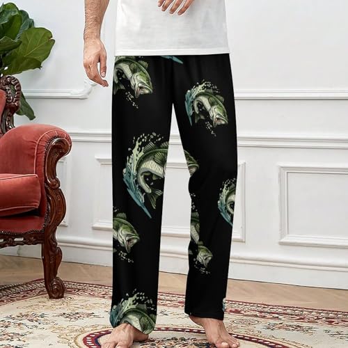 Bass Fishing Soft Pajama Pants Casual Lounge Pants Joggers Pj Bottoms with Pockets for Men Women3