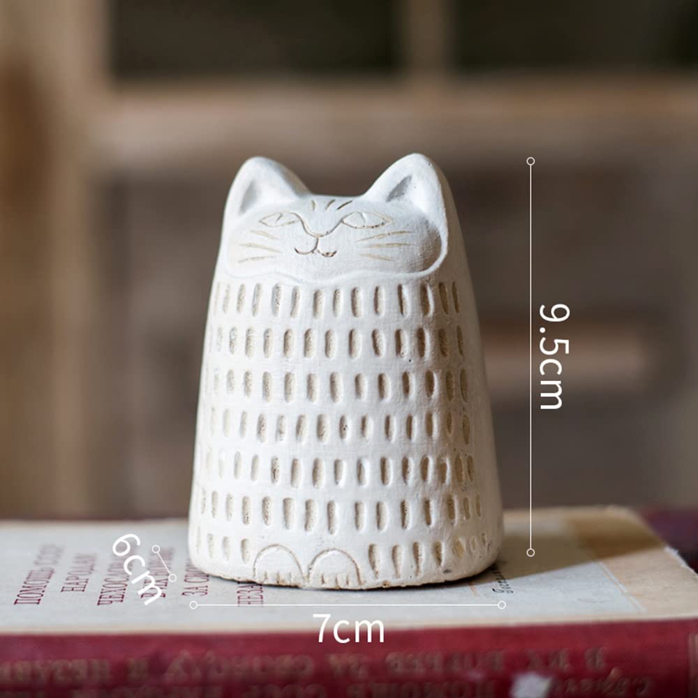 Amazon｜猫の置物 7x6x9.5cm 黒猫と白猫 モダンアート 二次元 - 飾り