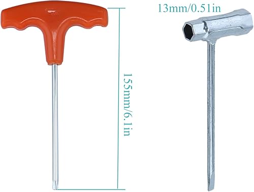 Miniatura 2 de Llave de motosierra T de 0.748 in x 0.512 in y mango en T T27 Torx Kit de destornillador para motosierra Husqvarna Stihl 017 018 019 020 021 023 024