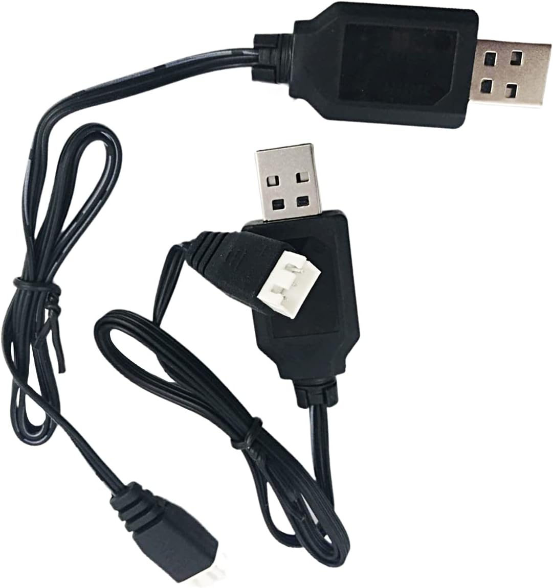 FainWan 2pcs USB Charger Cable 1A with XH-3P Connector Compatible with Ho-sim Q903 Q905 Axi-al SCX10 2S 7.4V LiPo Battery RC Car Rock Crawler FPV Drone Quadcopter