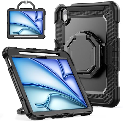 Coque iPad Air 11 M4 2026 antichoc noire en TPU avec protège-écran