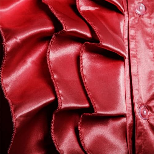 Vintage 70s Frill Ruffle Dress Shirt for Men Gothic Punk Retro Tee Silk Cravat Shirt Halloween4