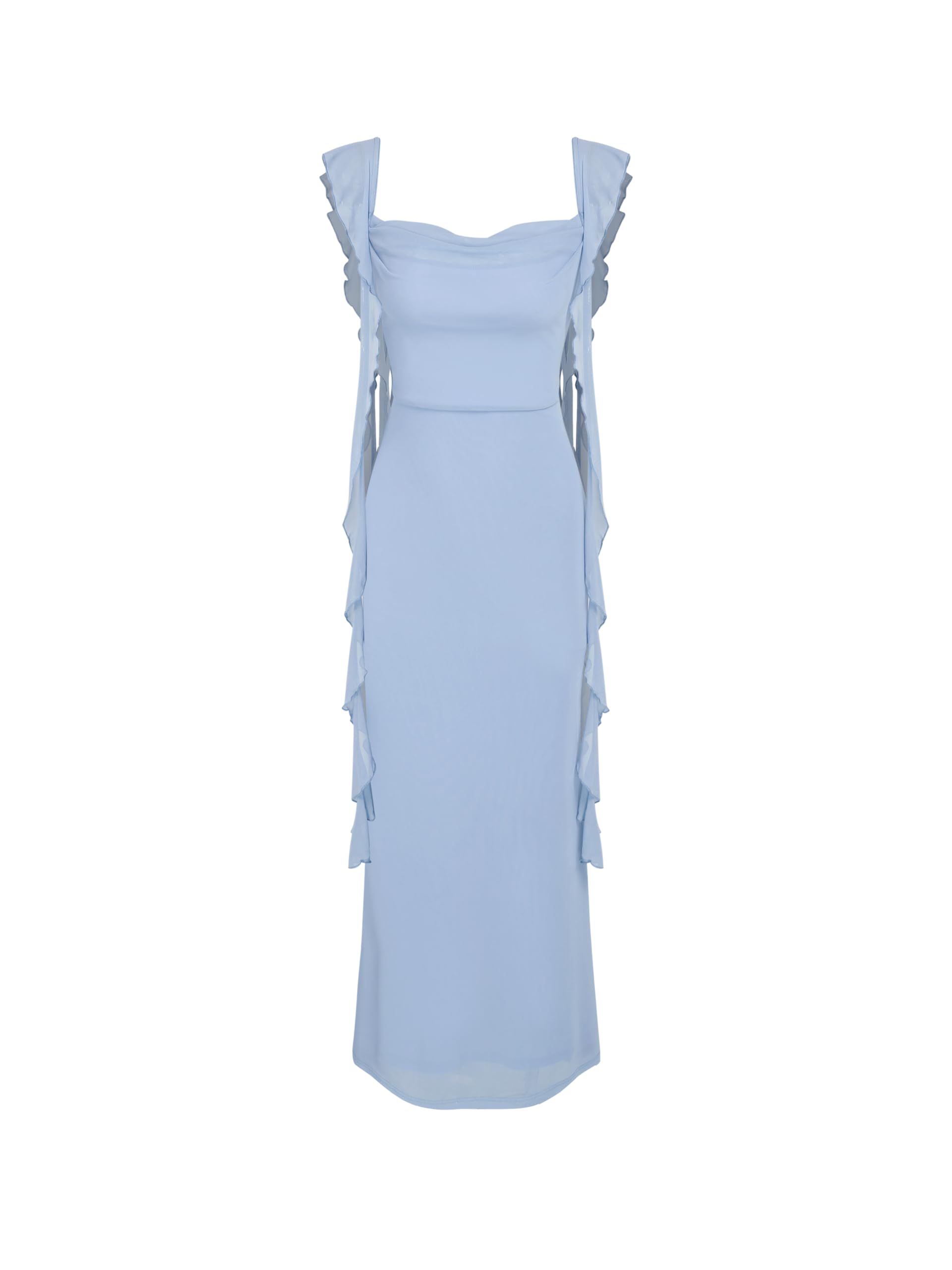 CIDER Formal Dress Mesh Ruffle Cocktail Dress