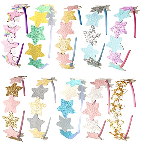 SISITARIA 10 Pack Little Girls Headbands Hair Accessories, Cute Pastel Glitter Star Headwear Hairbands Hair Hoops for Kids Toddlers Girls (Pastel Star), multi