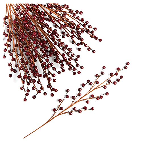 Factory Direct Craft Pack of 12 Burgundy Artificial Berry Stems | 19
