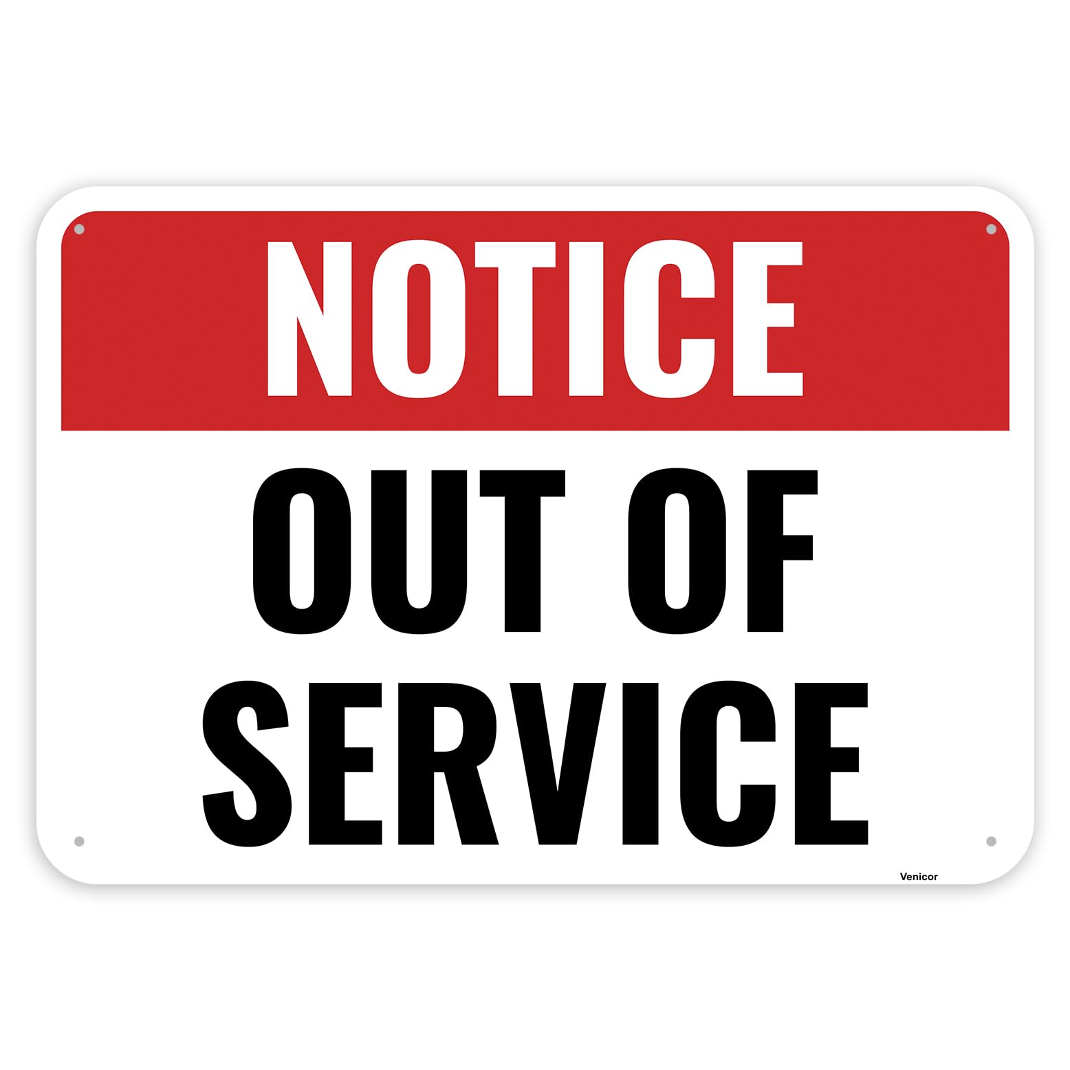 Out Of Service Sign, Out Of Order Reminder for Elevator & Bathroom, Aluminum, 12x8 Inch