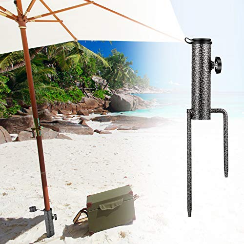 Support en acier pour parasol de plage robuste avec double broche - 7