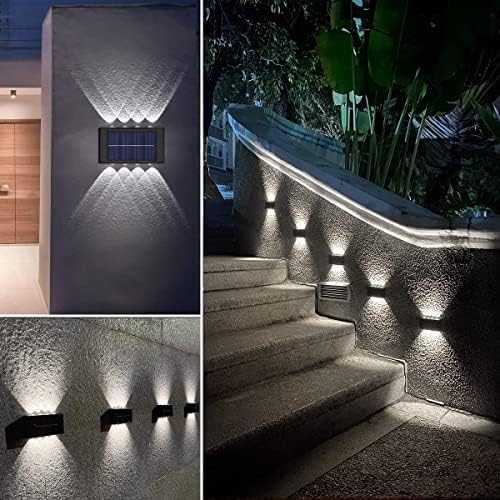 Garden Art Plastic Led Solar Deck Lights (Pack of 2) Outdoor Solar Powered Wall Lamp Up Down Lighting Waterproof for Fence, House, Doorway, Path, Porch, Patio Decoration Gaxltd-256 (B0C5VQRYQK) Amazon Price History, Amazon Price Tracker