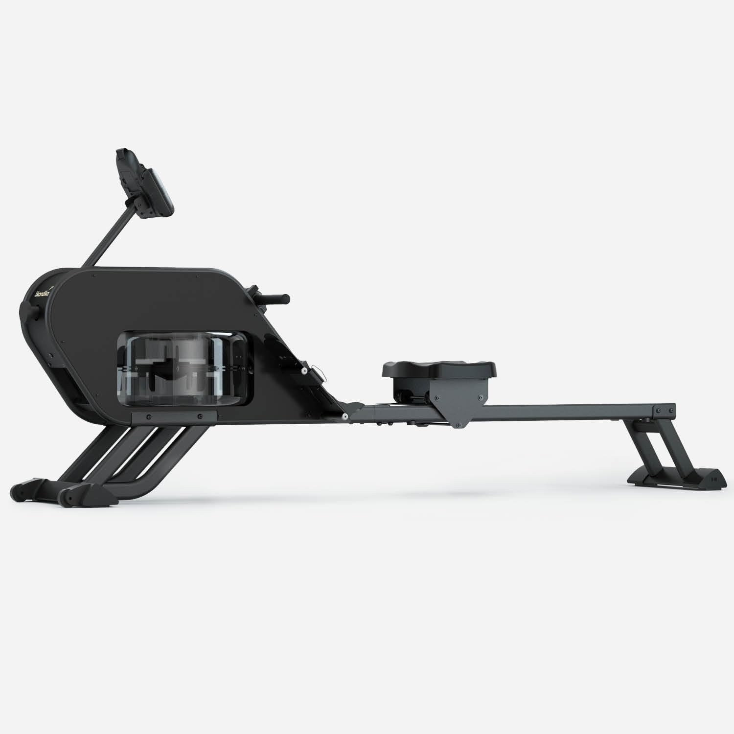 Skandika Rameur à Eau Nemo III | Rameur d'appartement avec résistance à l'eau, Compatible Kinomap, Bluetooth, Console LCD, Support Tablette, jusqu'à 150 kg | Rameur