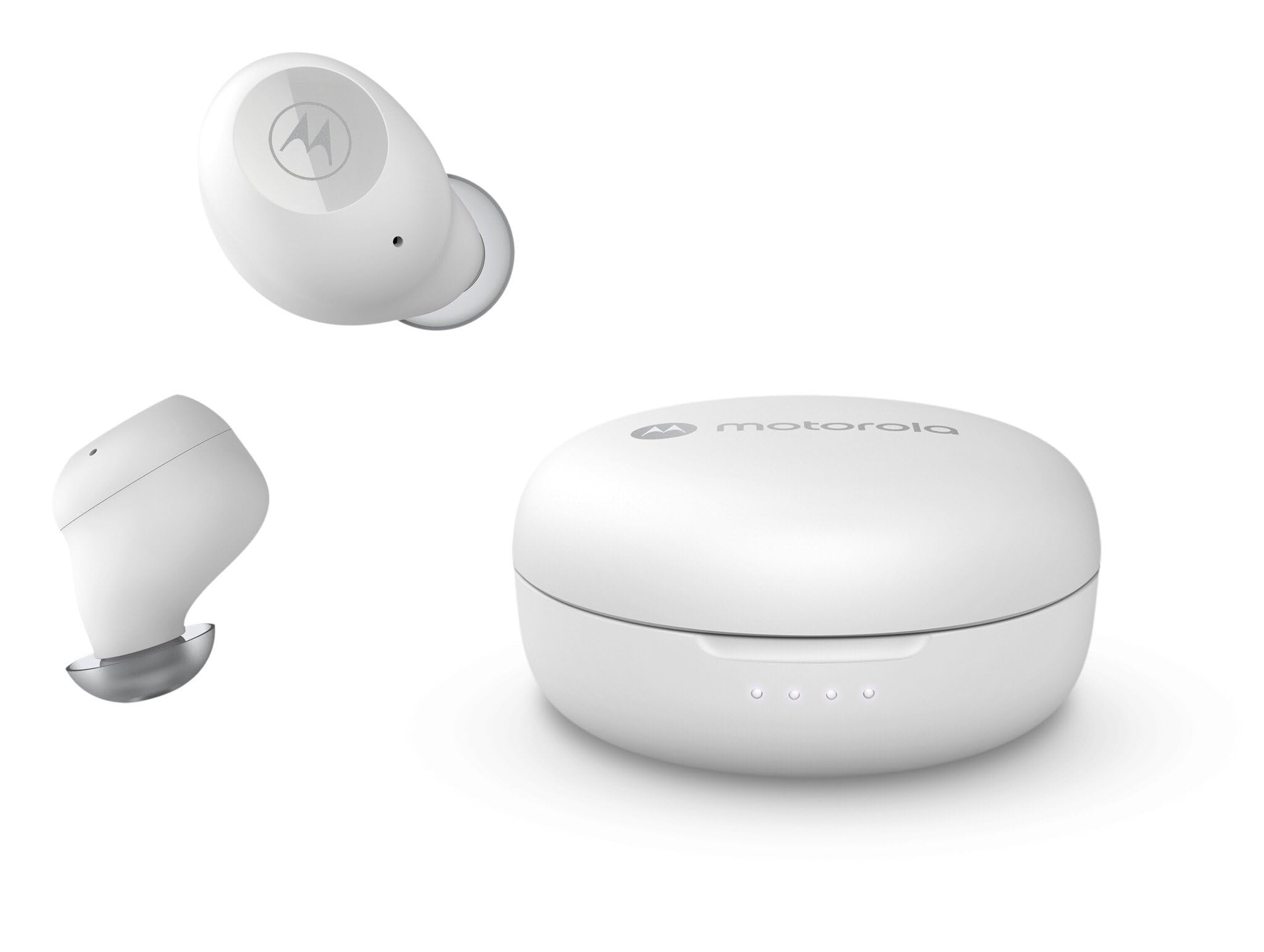 Motorola Sound Moto Buds 150, Auricolari Wireless, Bluetooth, Resistente all'Acqua e al Sudore, Touch e Controllo Vocale, 18 Ore di Riproduzione, Bianco, Normale