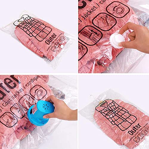 Vacuum Storage Bag, 4 Pack Vacuum Seal Space Saver Bags Clear Bags for Clothes with Hook, Hanging Garment Bags Seal Bags Compression Bag for Seasonal Clothes, Winter Overcoat, Down Jacket Dress,(L) - Image 2