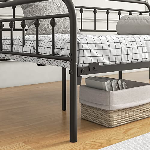 Bofeng Metal Daybed Frame Twin,Black Sofa Bed For Living Room Guest Room,Heavy Duty Steel Slats Support Platform Furniture,Platform Bed Frame With Storage No Box Spring Needed,Noise Free #TOP6
