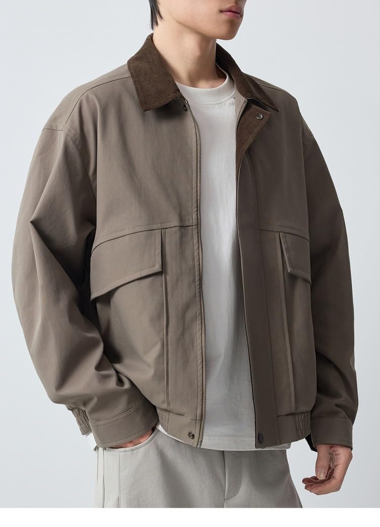 Męska kurtka robocza, wiosenna kurtka z długim rękawem, sztruksowa