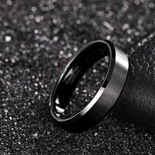 Image of Frank S.Burton Tungsten Ring for Men Women 3mm 4mm 6mm 8mm Beveled Edge Matte Silver Band Comfort Fit Size 4-15
