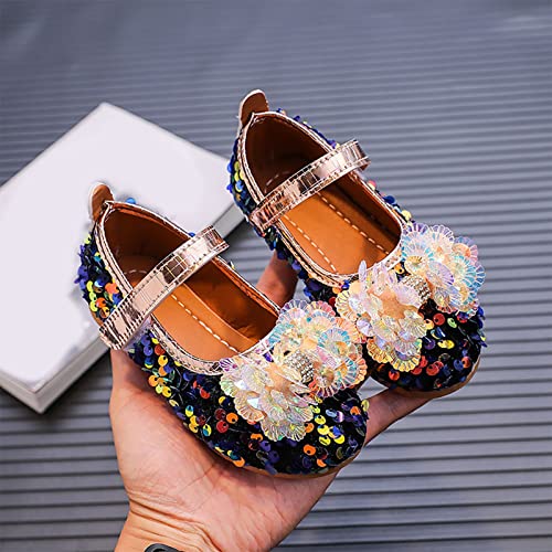 Infant/Toddler/Little Kid Girl's Dress Shoes Sequins Mary Jane Ballet Flats Bow Flower Wedding Party Ballerina Flats4
