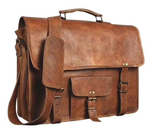 HONEY LEATHER EXPORTERS ALASKA EXPORTS - Messenger Satchel Cross body Portable Office Briefcase Bag for Men and Women…