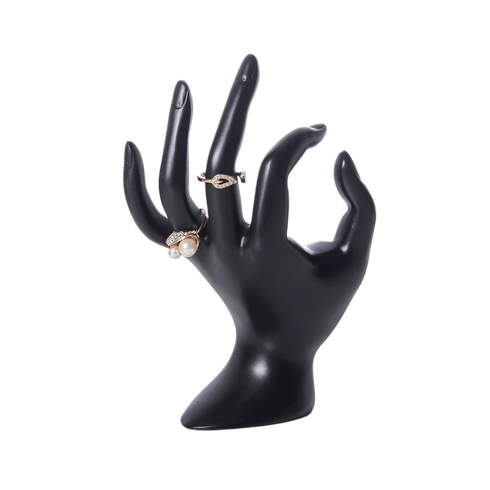 CJHFR472SG Jewelry Organizer Stands Ring Display Stand Matte Resin Mannequin Hand Jewelry Showcase Holder Jewelry Display Stand(Black)
