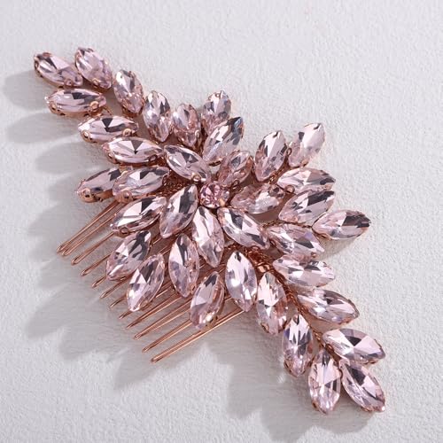 Peine para cabello con aplicaciones de cristal y diseño delicado miniatura 3