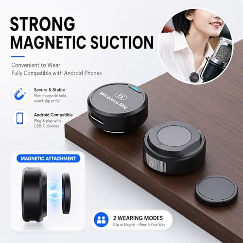 Image of EMBOX Omnidirectional Mic for YouTube | Plug & Play Wireless Mic Set 30m Range | Microphone for Video Recording DSP Noise Cancellation Collar Mike LED Type C for Vlogging, Podcast