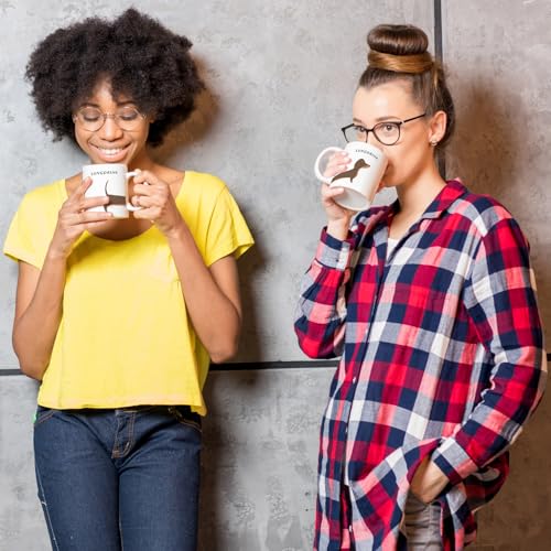 speecheese Dackel Kaffeebecher mit Spruch Longdrink Perfekt für Dackel-Liebhaber Ideal für Alkohol Fans - Gin Tonic Tequila Wodka Whisky