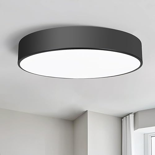 16 inch Round Flush Mount Ceinling Light Fixture, Contemporary 3-Light Modern Ceiling Light with Brass Gold Finish for Hallway Kitchen Laundry Bedroom,Foyer,Entryway,Closet