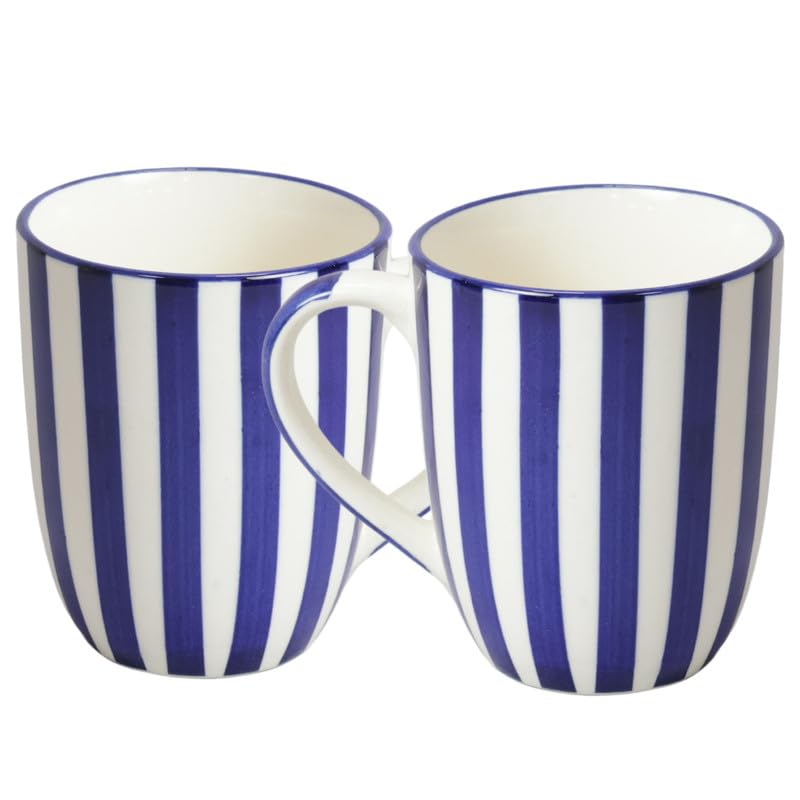 Image of Saras Aajeevika 2 Pc Handmade Ceramic Large Coffee Mug - 400ml |Jumbo Milk Mugs for Gifts Tea Cup Set Kitchen Dining - Mircowave & Dishwasher Safe Ideal for Daily Use & Wedding Return Gift Items