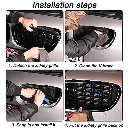 Grille Insert Stripes Replace For 2010-2016 Bmw 5 Series F10 F18, 520I 523I 525I 528I 530I 535I 550I Accessories (Red, 5 Series) #TOP4