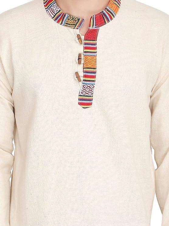 Generic The MAKKI Trends Bhutani Kurta, Beige, M - Image 5