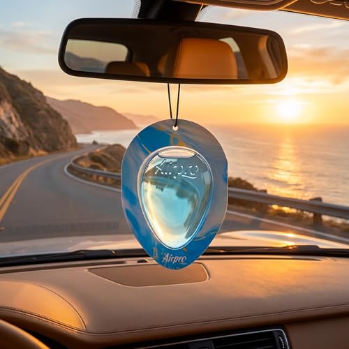 Image of Airpro Essentials Linen Breeze Hanging Gel Car Air Freshener | Leak-Proof Car Perfume | Long Lasting 30 Days | Fresh Laundry Fragrance | Car Perfume Hanging | Car Accessories Interior (11.3g)