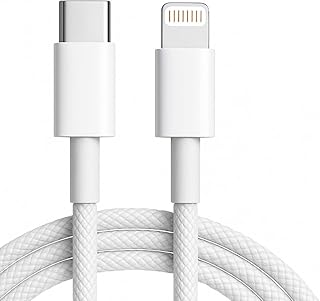 Cabo Carregador Turbo 2 Metros Trançado De Nylon Branco Compatível com iPhone 14/13/12/11/XR/XS/8/7/SE/Certificado Premium