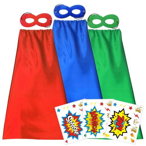Capas y Máscaras de Superhéroe para Niños 3 Sets