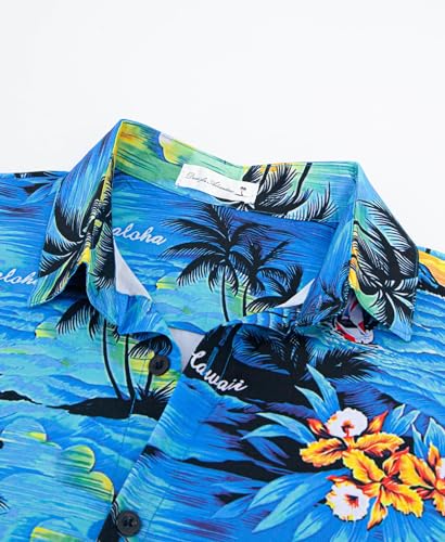 Weecreeture Boy's Button Down Hawaiian Shirt Short Sleeve, Kids Summer Beach Hawaiian Shirts for Boys for 7-14 Years3