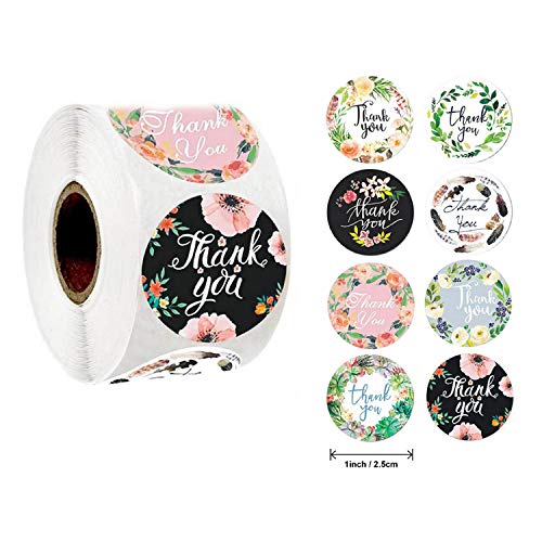1\'\' Thank You Stickers Roll, Gold Foil Fonts Labels Seals for Packaging Bags, Boxes, Envelopes, Gifts for Sealing and Decoration (Blackpink) …