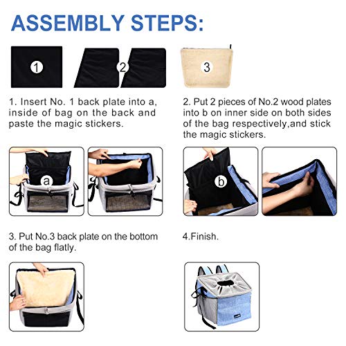 Pecute Dog Bike Basket Pet Carrier Bicycle, Dog Booster Car Seat Pet Booster Seat with 2 Big