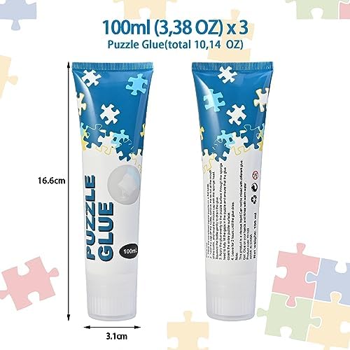 Faburo Puzzle Glue Conserver, 3PCS Jigsaw Glue, Jigsaw Puzzle Glue for Jigsaws 5000 Pieces and Up, Puzzle Glue Spray for Wood Puzzles, 300ML Jigsaw Puzzle Adhesive Glue